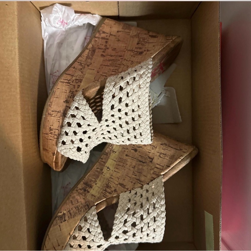 Jellypop Tan Woven Wedge Sandals